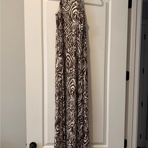 Lilly Pulitzer Brown and White Zebra-Print Maxi Dress